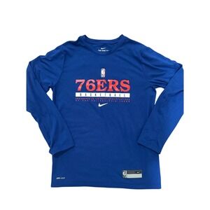 Nike NBA Philadelphia 76ers Youth Large Long Sleeve Dri-Fit Tee – Blue m NWOT